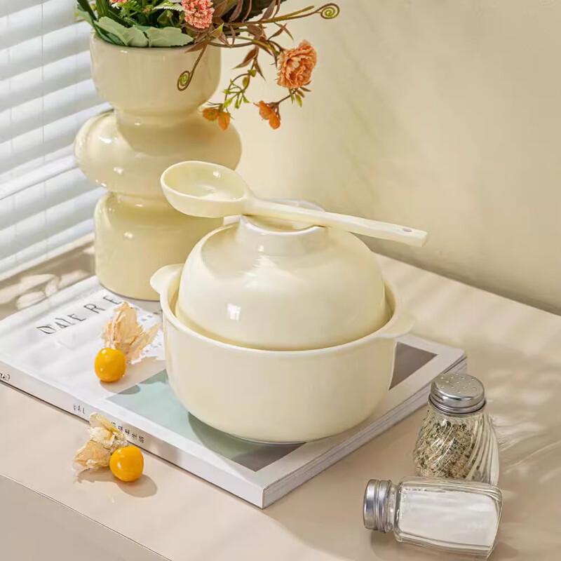 Керамический набор мисок для рамена в кремовом стиле