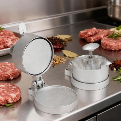 Hand Pressed Burger Maker Non-Stick Surface Adjustable Thickness Pre-Seasoned Cast Aluminum Alloy Burger Machine