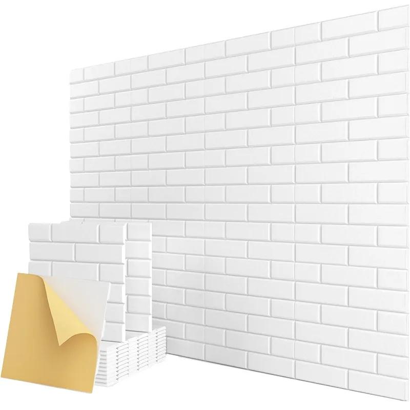 

Фетровые звукоизоляционные панели Самоклеящиеся настенные стикеры под искусственный кирпич Звукоизоляционная настенная декорация Звукопоглощающая стеновая панель 30*30см 12PCS