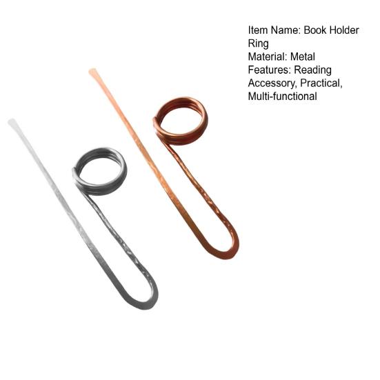 2 Pcs Copper Book Holder Ring Bookmark Metal Thumb Book Page Holder Finger Ring Book Opener Reading Accessory for Bookworms Book Lovers