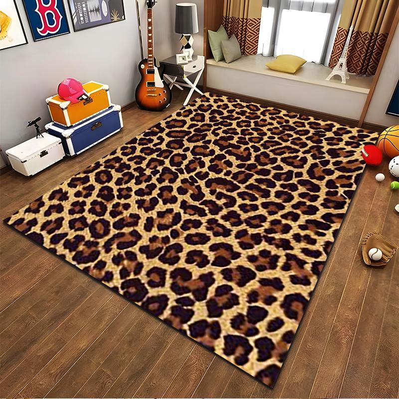 Leopard Print Carpet, Vibrant Animal Pattern for Living Room Decor Suitable for Use As an Anti-slip for Living Room Bedroom Sofas