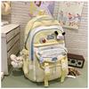 The new schoolbag is high-value, fresh and sweet, macaron-colored make-up bag, junior high school students, light travel, and large-capacity backpack.