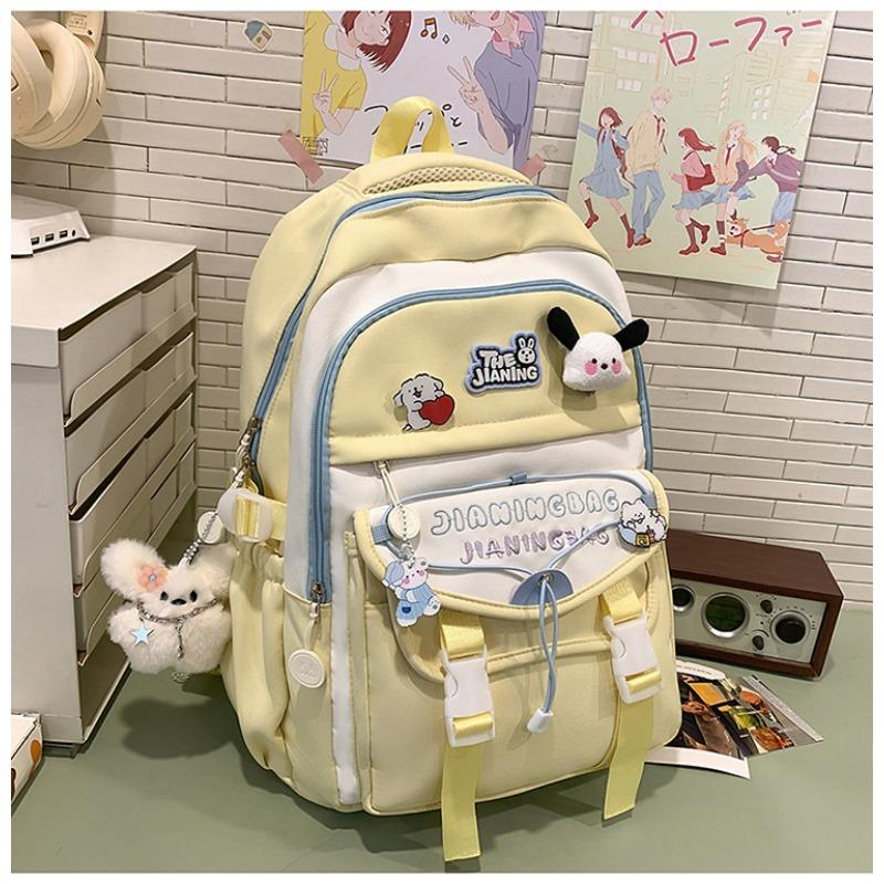 The new schoolbag is high-value, fresh and sweet, macaron-colored make-up bag, junior high school students, light travel, and large-capacity backpack.