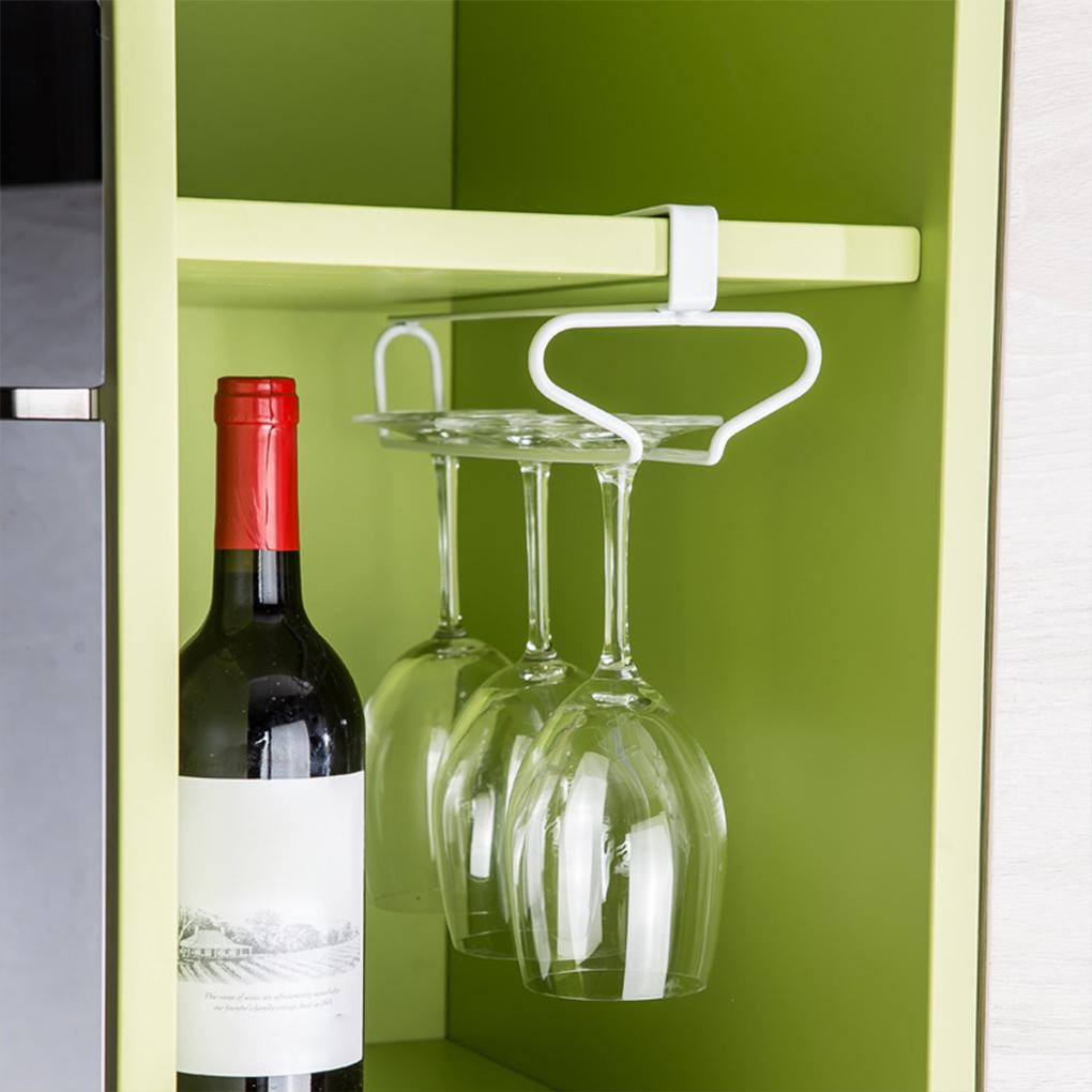 2pcs Iron Hanging Red Wine holderHousehold Foot Storage rackRed Wine Rack Made of ironInverted Wine Cup for Use