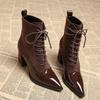 Fashion Women's Ankle Boots Fashion Pointed Toe High Heels Shoes for Woman Luxury Dress Winter Boots 2025 New Pumps Mujer Chelsea Botas
