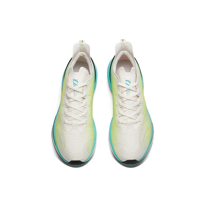 ANTA MACH 1.0 Running Shoes Men's Low top Ivory White/Dazzling Neon Yellow/Fluorescent Aqua Green Sneakers 112215566-3