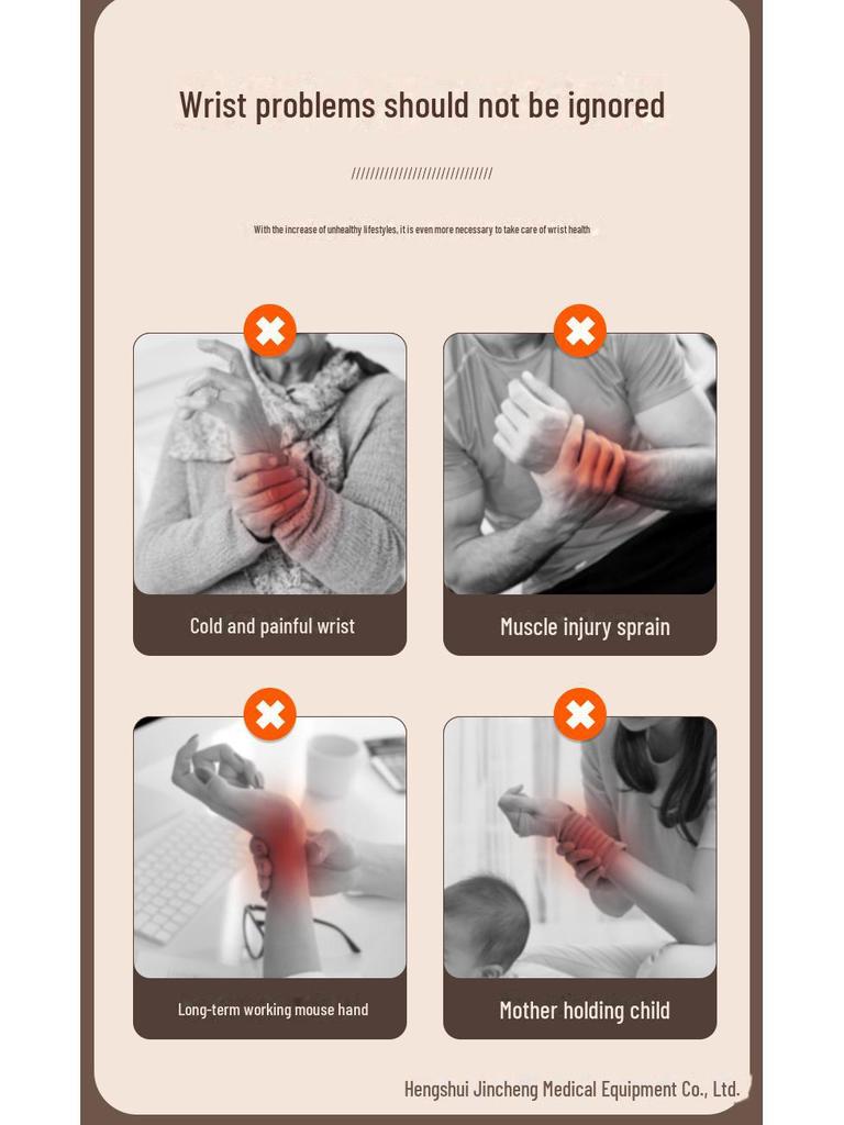 Electric Heated Graphene Wristband Hand Massager with Intelligent Moxibustion