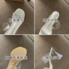 French Rhinestone One-word Slippers for Women's Summer Wear 2025 New Transparent Crystal and Foreign Sexy High-heeled Sandals