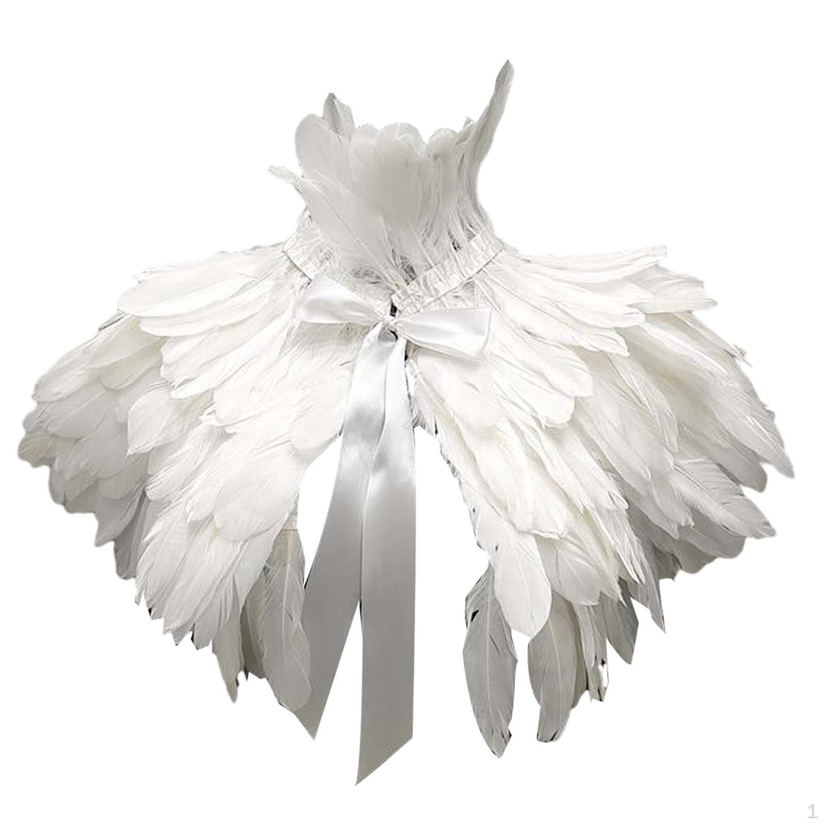 Искусственная перьевая накидка шаль фото реквизит прочный искусственный для косплея карнавал плечо белый