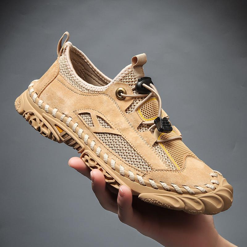 

Mesh shoes men s breathable deodorant large mesh sports sandals shoes trendy shoes men s mesh, sewn shoes 44 пісочний