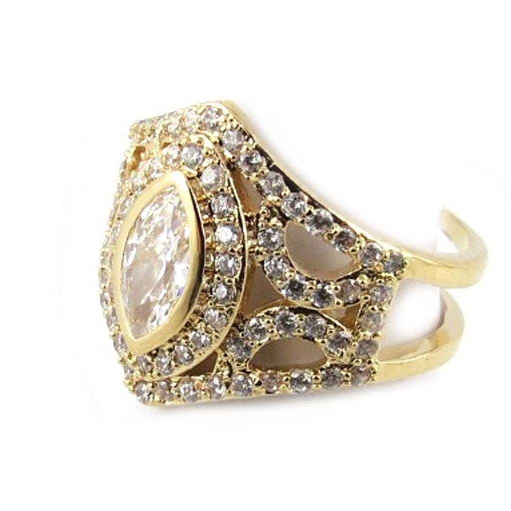 Gullbelagt ring 'Sissi' hvitt gull