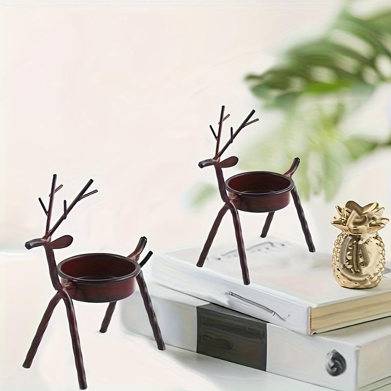 Iron Craft Deer Candle Holder Stand Home Table Desk Birthday Party Decor Metal Artwork