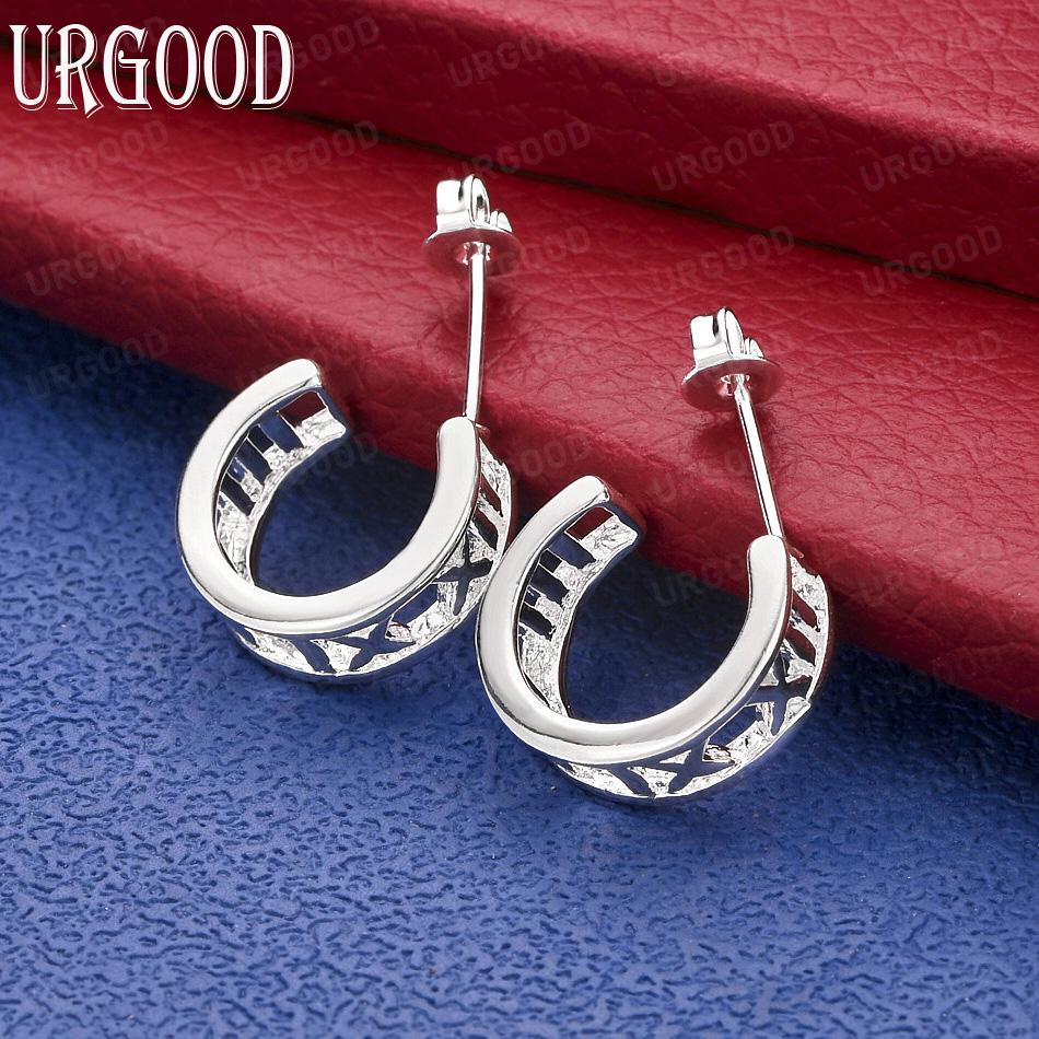 925 Sterling Silver Fashion Gift Piercing Earrings Charm Jewelry