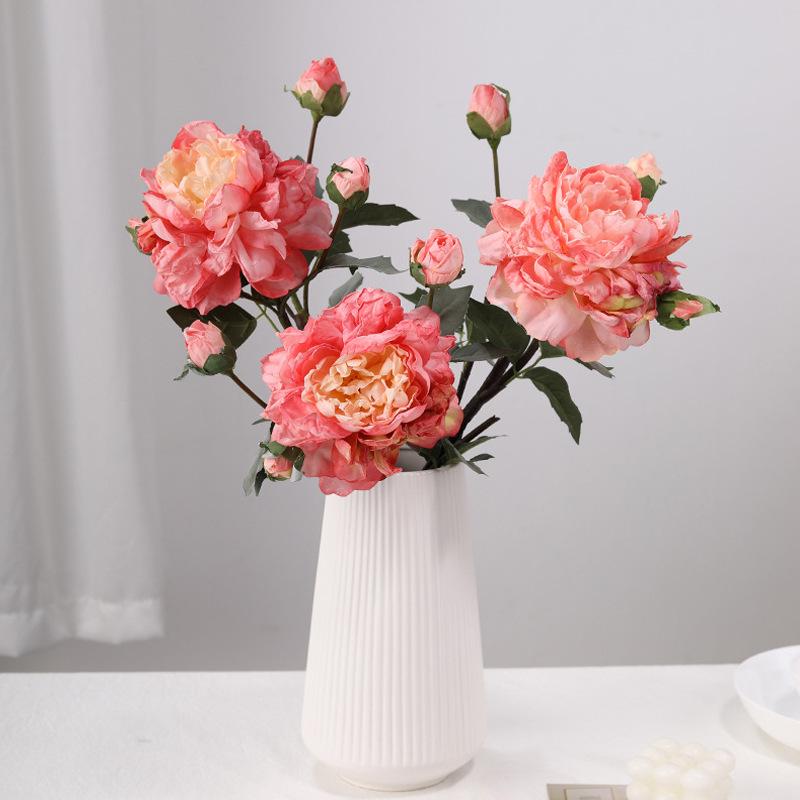 Luxury Silk Peony Flower Decor for Living Room Table