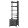 Media Storage Cabinet, 4-Shelf DVD Shelf Organizer with Drawers, 40 X 30 X 143.5 Cm Multimedia Storage Organizer for CDs, DVDs, Books and Games, CD