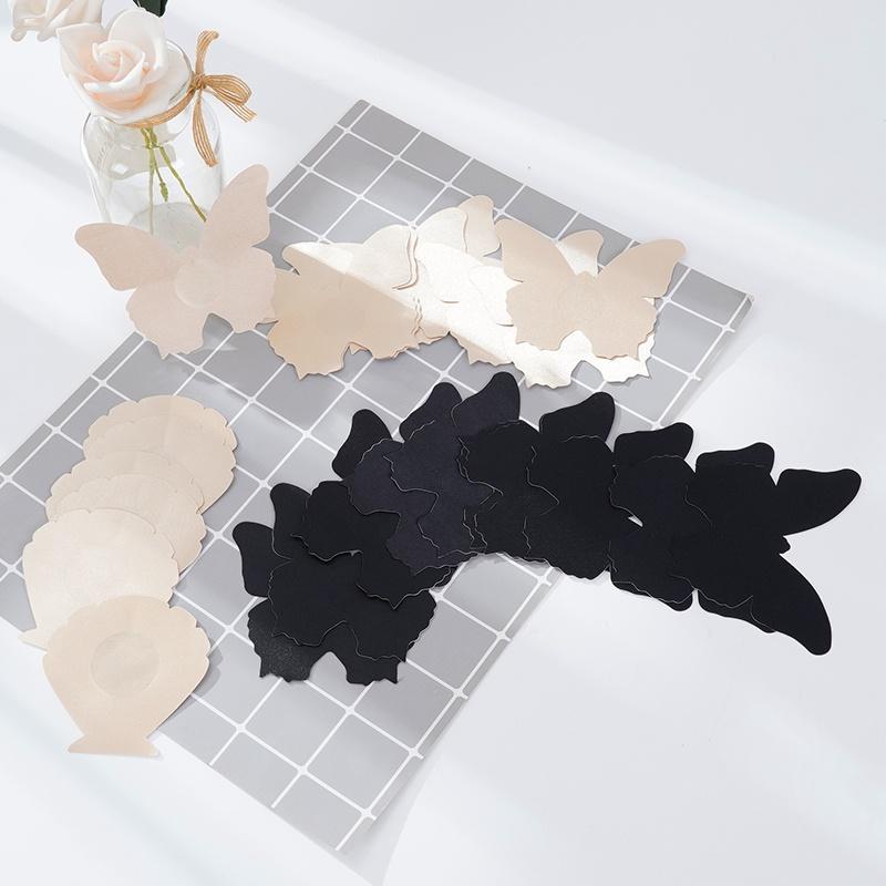 10Pieces=5Pairs Butterfly Flower Self Adhesive Breast Lift Bra Petal Nipple Cover Pad Strapless Bra Pasties