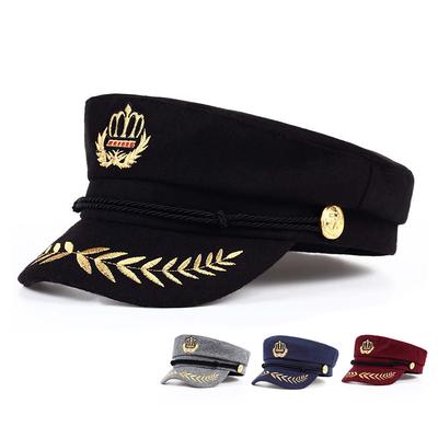 Vintage Warm Hat Men Women Autumn Winter Flat Military Berets Captain Adjustable Sailor Caps Navy Cap Hats