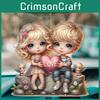 Romantic Acrylic Couple Keychain Pendant For Car Interior Decoration Gift