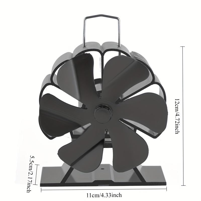 Aluminum Fireplace Fan,Heat Driven, Silent Operation, Multi Blade Wood Stove Fan ,Reduces Noise Promotes Even Heat Distribution, Durable Aluminum Body