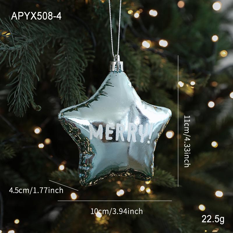 New Year Christmas Decorations Blue Plastic Pendant Christmas Tree Window Decoration Cartoon Decoration Scene Arrangement