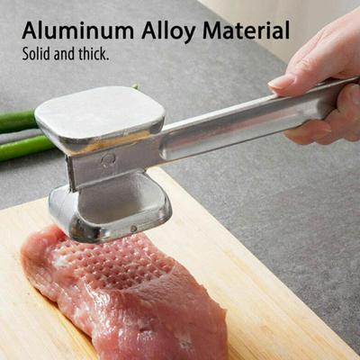 Martello batticarne 19 cm per uso domestico in lega di alluminio bistecca maglio in metallo utensile da cucina resistente e durevole batticarne a doppia faccia