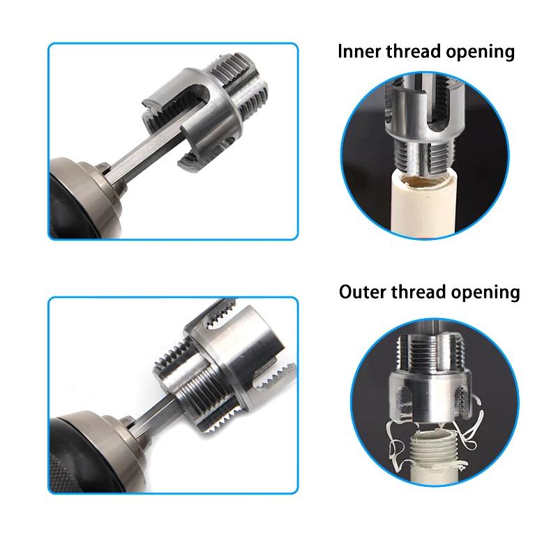 4/6 Points Pvc Pipe Threader Maker Kit Electric Drill Compatible PVC Pipe Threader Kit Pipe Threading Tool For Thread Cutting