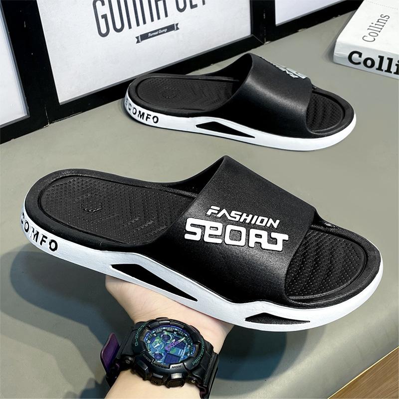 Fashion&Sports Men's Summer Slippers Anti-slip PVC Durable Slipper Outdoor Beach Flip Flops for Men Household Comfortable Shoes