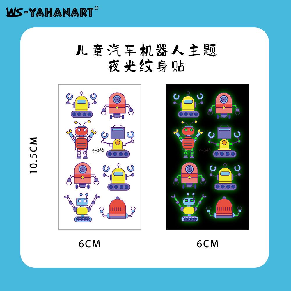 Kinder Cartoon Baustellenfahrzeug Tattoo Aufkleber, Junge Weltraum Bagger Roboter Auto Gesichtsaufkleber