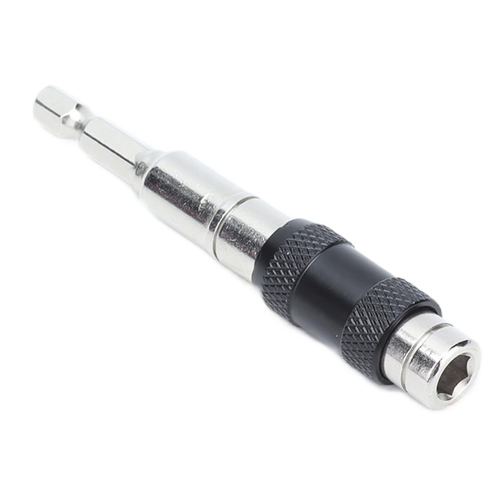 Quick Relse Bit Holder Self Locking Screwdriver Extension Rod 1/4in Hex Shank