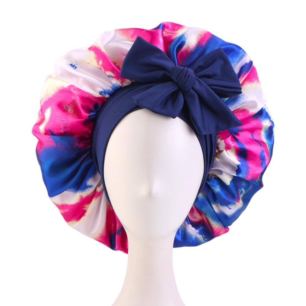 Elastic Tie Band Silk Bonnet Extra Large Hair Bonnet Luxury Sleeping Bonnet  Hair Protection