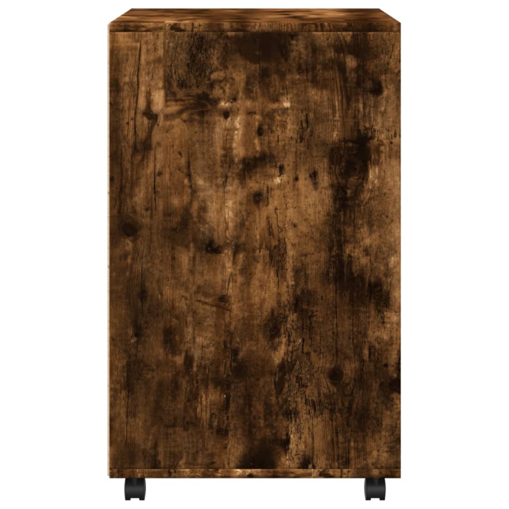 Rolling Cabinet Smoked Oak 60 X 48 X 81 Cm Particleboard