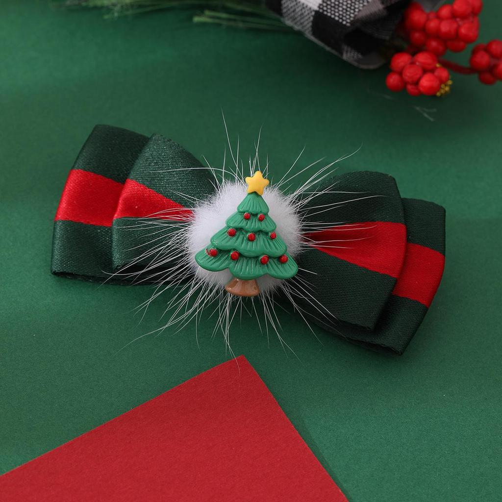 Children's Christmas Princess Red Bow Hair Clip