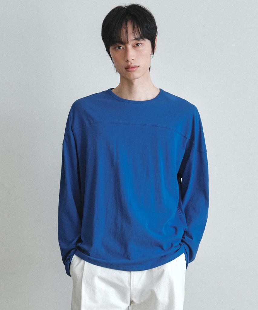 Wednesday Oasis Slub Panel Long Sleeve T-Shirt_Blue(W26Tp07)