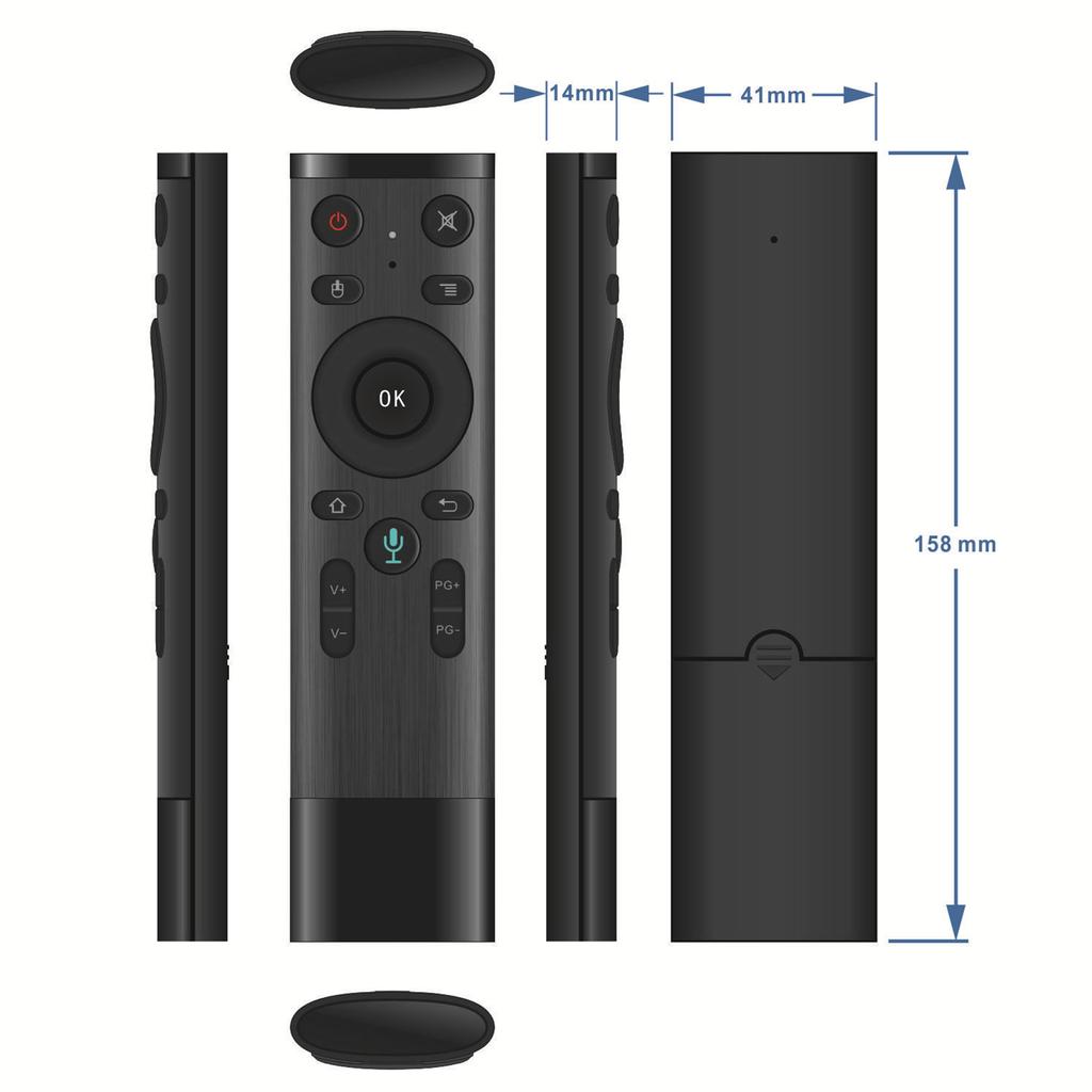 Q5 TV Voice Remote Air Mouse 2.4G Wireless Remote Controller with Axis Gyroscop Sensor for Smart TV