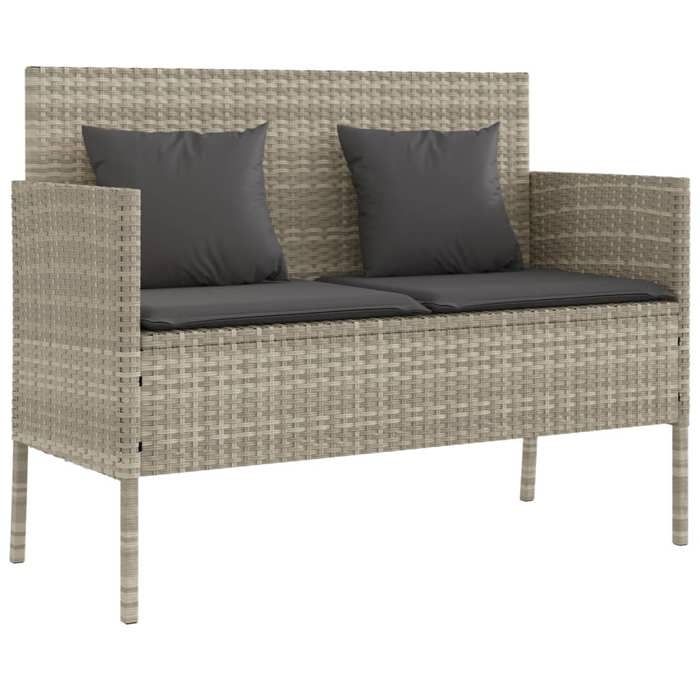 VidaXL Garden Bench with Cushions, Patio Seat, Terrace Chair, Outdoor Backyard Balcony Park Furniture, Grey 365776