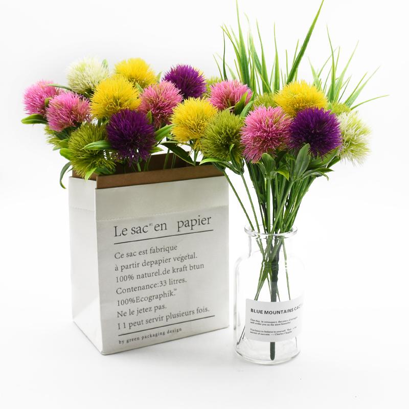 5/10pcs Artificial Plants Dandelion Bouquet Vases For Home Decor Wedding Decorative Fake Flowers Needlework Ornamental Flowerpot