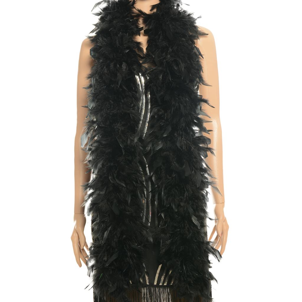 1Pc 2 Yards 85 Grams Turkey Chandelle Feather Boa For Diy Craft,Party Dancing Dress Up, Halloween Decoration