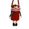 Funny Cute Big Mouth Woven Crossbody Bag With Top Open Design And Cellphone Pocket For Daily Use