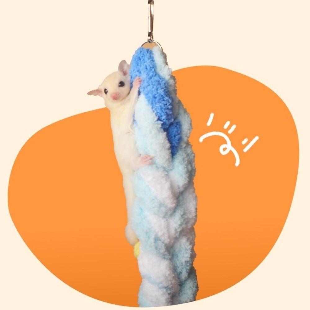 Cotton Rope Hamster Hanging Swing Chew Resistant Hand-Braided Knot Birds Climbing Rope Toy Interactive Entertainment