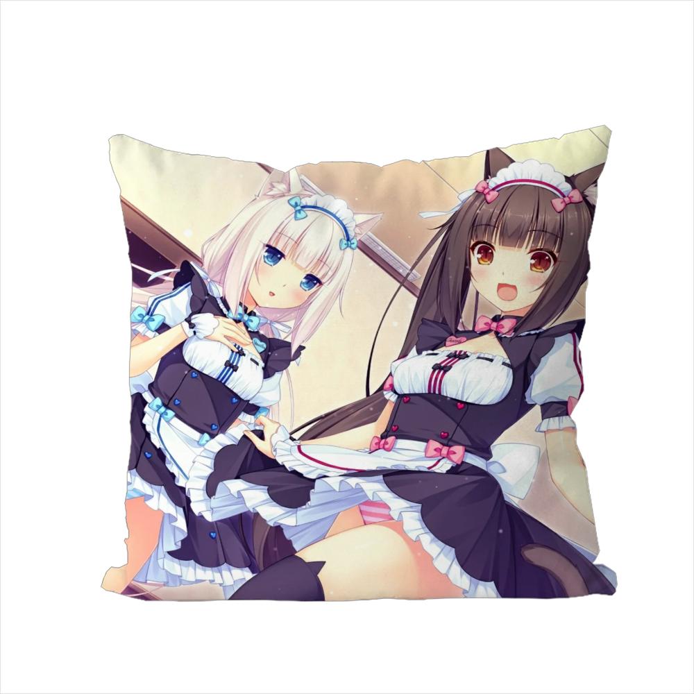 

NekoPara Pillow Case For Car Sofa Decorative Home Doublesided Print Plush Square Throw Pillow Cushion Cover 30x30cm