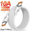Universal 120W 10A Fast Charger PD Dual USB C To Type C Quick Charging Cable High-speed Data Transfer Wire Cord