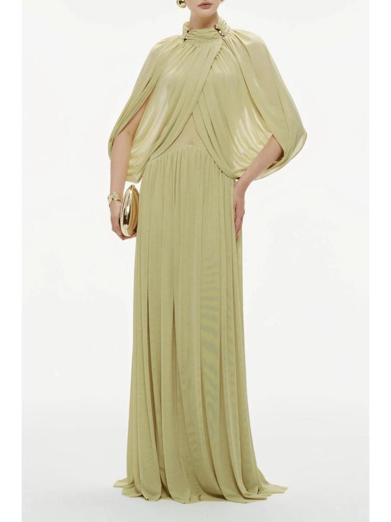 Robe de soirée élégante à manches chauve-souris ajustée pour femmes européennes et américaines