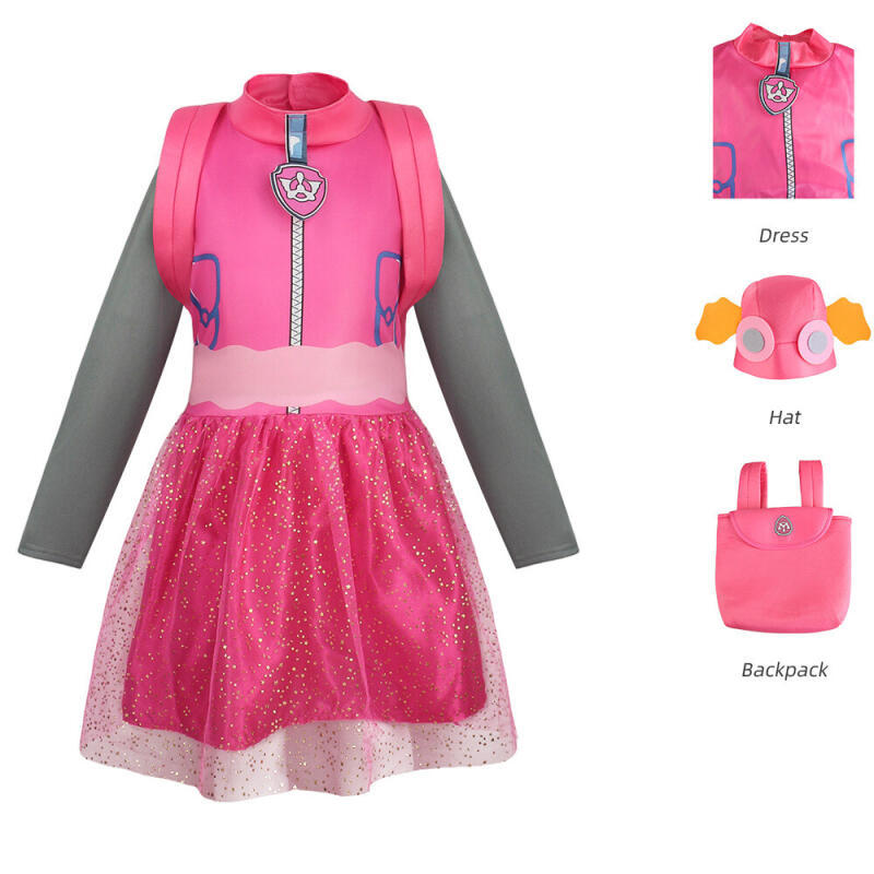 Kids Boys Paw Patrol Cosplay Costume Chase Marshall Skye Rubble Rocky Zuma Birthday Halloween Party Performance Set