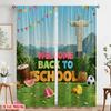 2pcs 2D flat printing Curtain Welcome Back To School Polyester Without Electricity 0 for Multipurpose Event Decoration