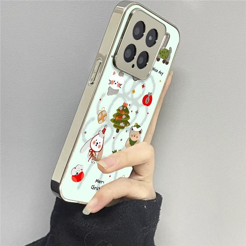 Full Coverage Shockproof Silicone Phone Case 15 Pro 14 Ultra 13 12 Series With Christmas Tree Animal Cartoon Design Xiaomi 15