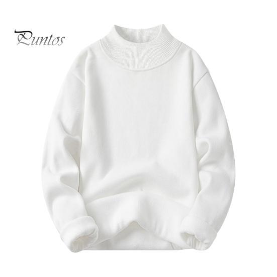 

Мужской свитер осень-зима, толстый плюшевый с подкладкой и полувысоким воротником, однотонный, эластичный, свободный, сохраняющий тепло, для работы, школы, свитер XXL