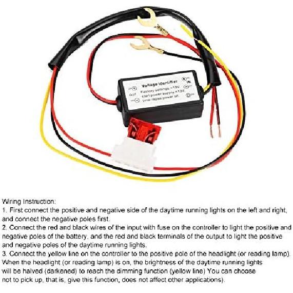 DRL Controller, Daytime Running Light Controller, Dimmer and Delay Module Kit Smart LED Dimmer Automatic On Off Smart LED Set for Cars, Trucks, SUV