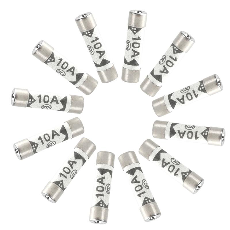Pack Of 30 Small  10A Fuses High Sensitivity Fuses Temperature Resistant Fuses set for UK Plugs & Extension Leads