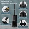 304 Vertical Matt Black Toilet Brush Holder Stainless Steel Cleaning Tool Floor-Standing Toilet Brush Sets Bathroom Accessories
