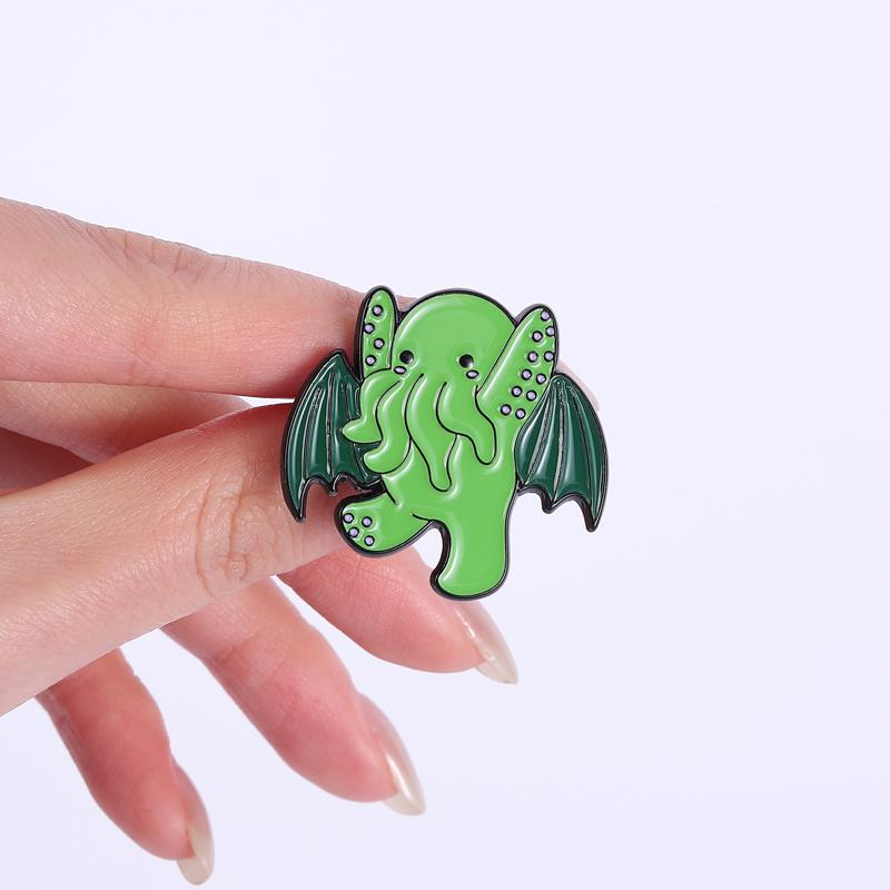 Cthulhu Monster Enamel Pins Cartoon Chubby Animal Brooches Lapel Badges Funny Cutie Jewelry Gift for Kids Friends